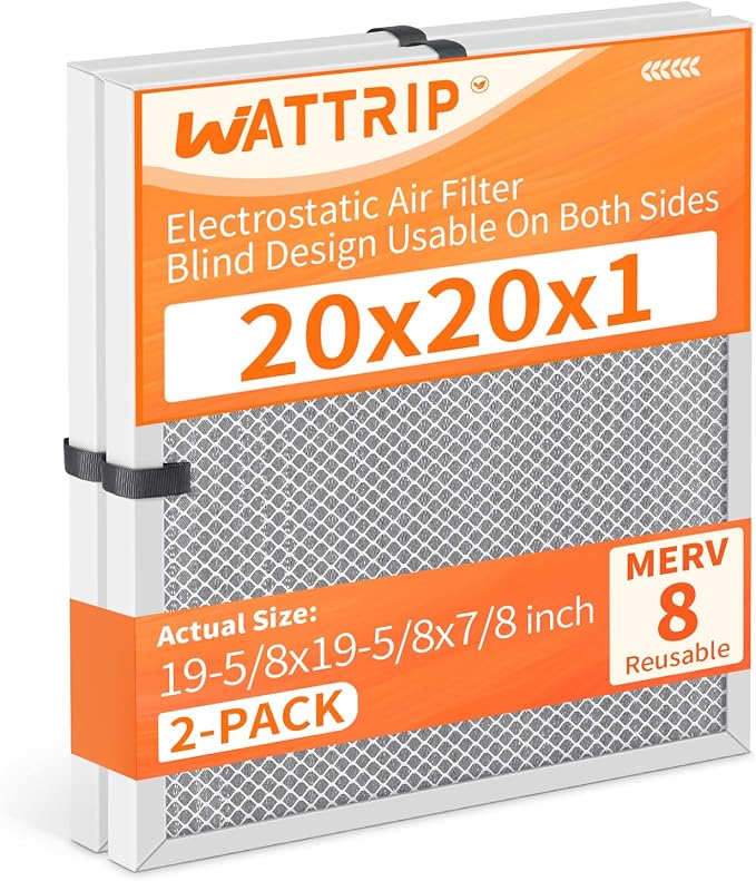 2-Pack 20x20x1 MERV 8 Reusable & Washable Electrostatic Air Filters by BreatheSmartLiveClean