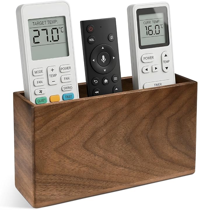 Remote Holder Hole-Free, Self-Adhesive Storage Wooden Box Large | Wall Mounted - Image 9
