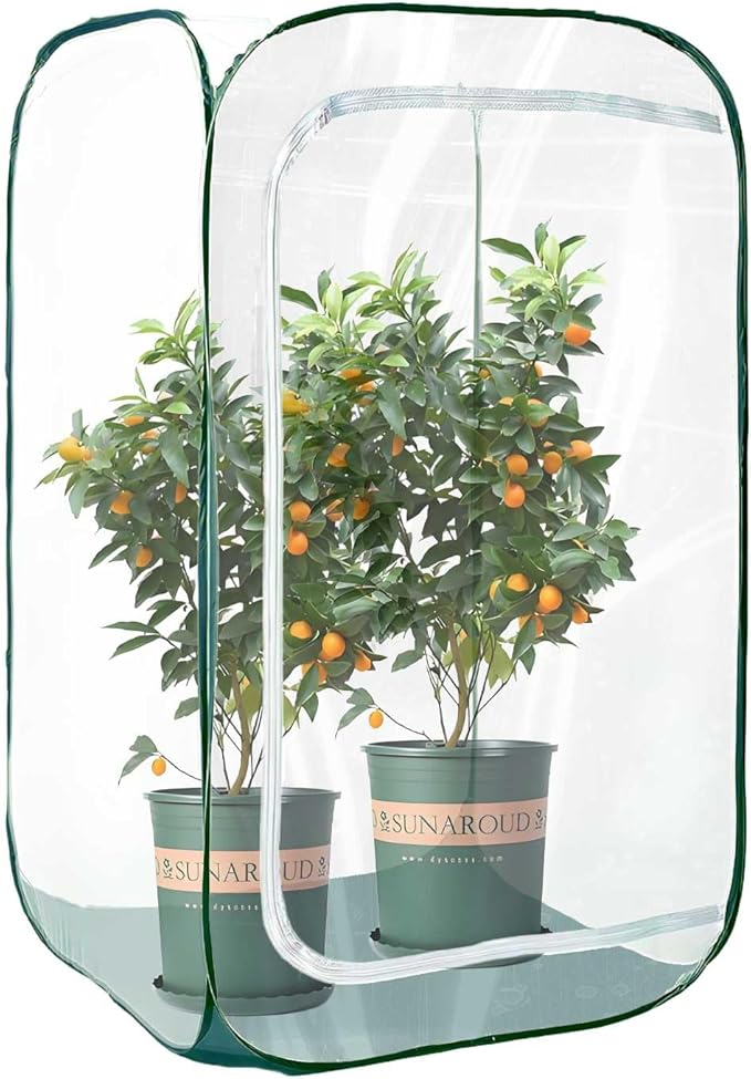 Plant Mini Greenhouse Pop up Frost Protection Enclosure PVC Clear Plant Covers by Hkvoxim