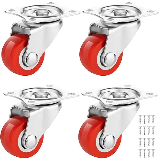 1 Inch Heavy Duty Casters Set of 4, Scratch Resistant & 360 Degree Rotatable by Castrek