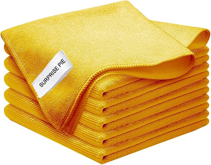 Microfiber Cloth 6Pack Cleaning Rags Absorbant Lint Free Cloth by SURPRISEPIE