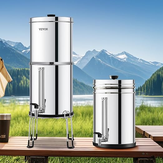 VEVOR Gravity-fed Water Filter System, 2.25G 304 Stainless-Steel Countertop - Image 8