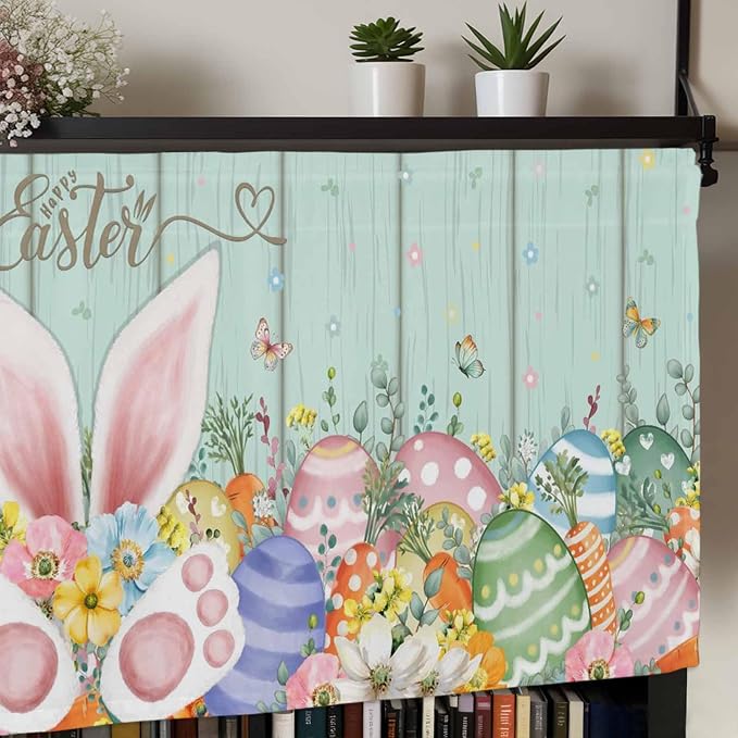 Easter Curtain Valances for Windows, Kitchen Valance Window Treatment, Spring - Image 7