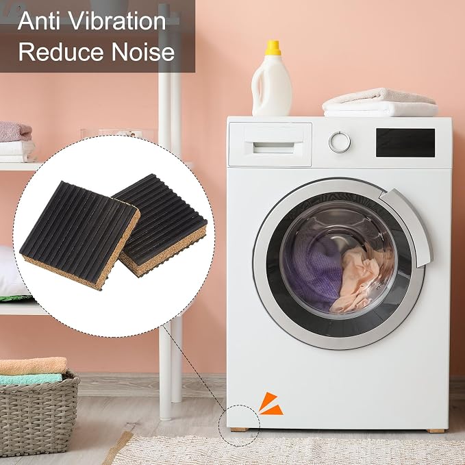 HARFINGTON 8pcs Rubber Anti Vibration Pads 3" x 3" x 7/8" Isolation Vibration - Image 6