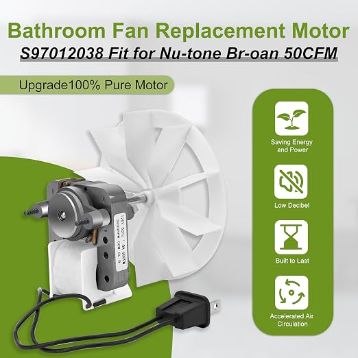 Upgrade S97012038 bp27 Bathroom Exhaust Fan Motor Kit 50CFM 120V Replacement Fit - Image 3