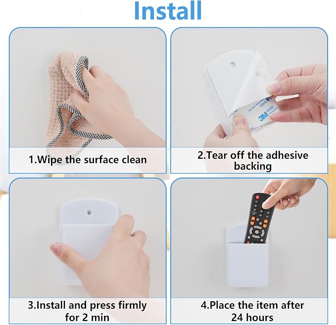 3 Pack Remote Control Holder Wall Mount, Tv Wall Remote Control Holder Pen - Image 3