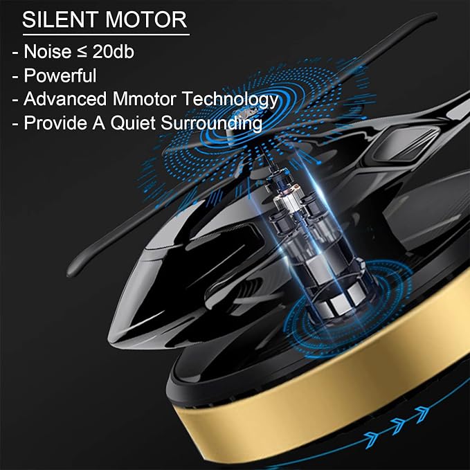 Al Alloy Helicopter Solar Air Freshener, Home&Car Interior Décor Model|Gold | - Image 3