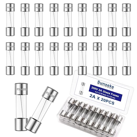 20PCS F2AL250V 5 x 20mm Fast Blow Glass Fuses 2A 2Amp 250V Glass Fuse, 0.2 x by Brandquality-Trustworthy
