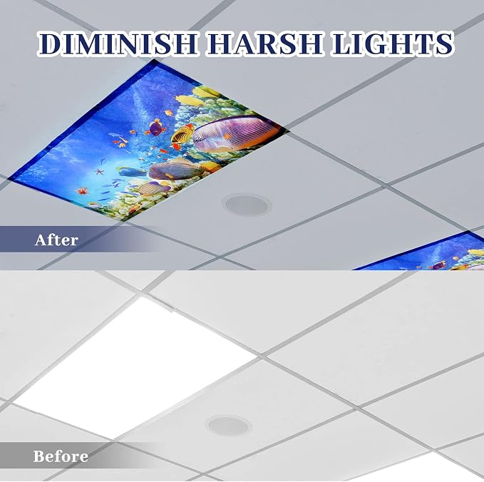 Hortsun 4 Pack Fluorescent Light Covers 4 x 2 Feet Magnetic Light Cover - Image 3