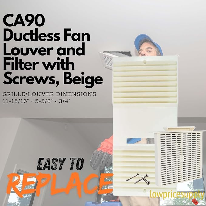 Replacement Grille for The CA-90 ductless Fan Grille/Louver - Image 2