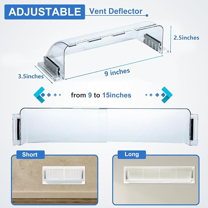 Air Vent Deflectors Adjustable Magnetic Heat and Vent Cover, - Image 2