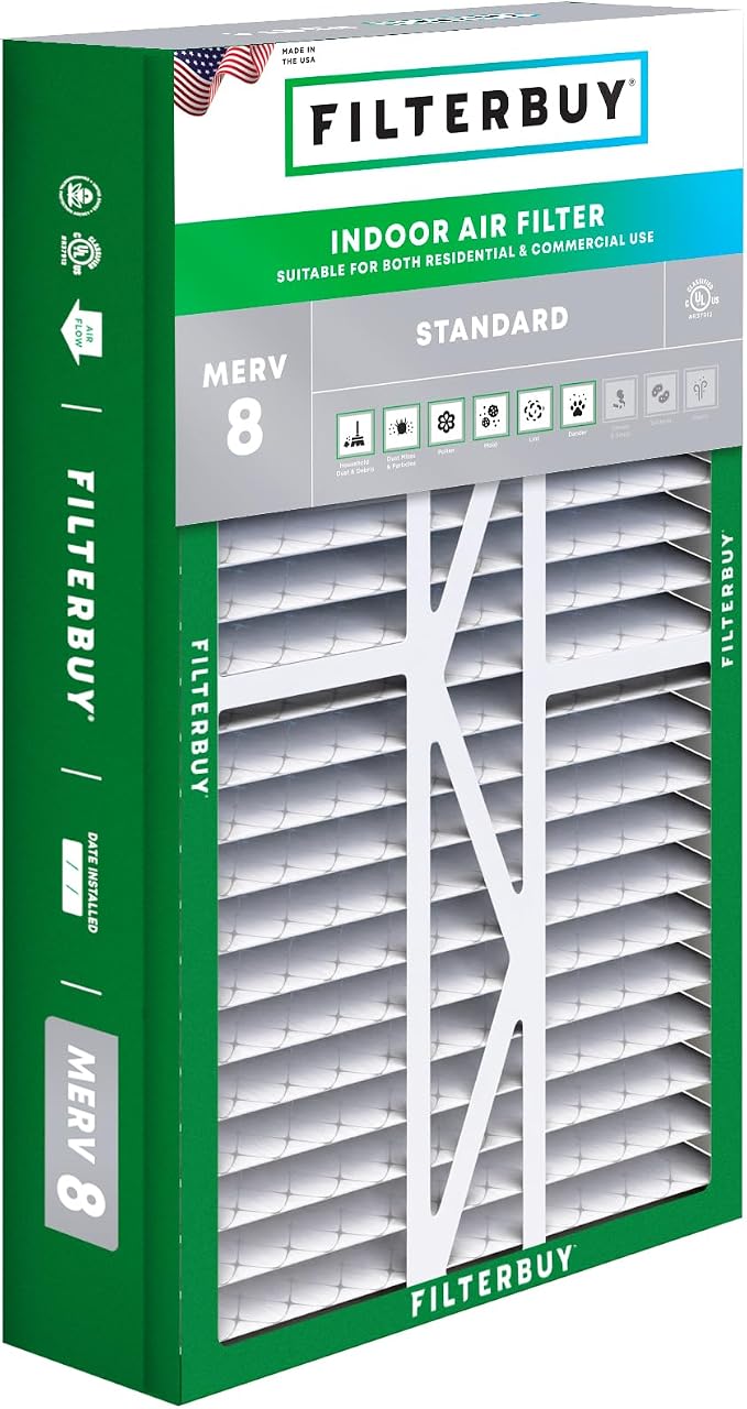 Filterbuy 17.5x27x5 Air Filter MERV 8 Essential Dust & Allergy Defense by Filterbuy