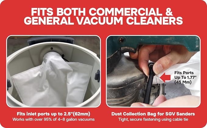 Dust Collection Bag – Small, 3 Pack, Adjustable Fit Dust Bag, - Image 3