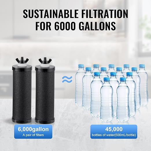 VEVOR Gravity-fed Water Filter System, 2.25G 304 Stainless-Steel Countertop - Image 4