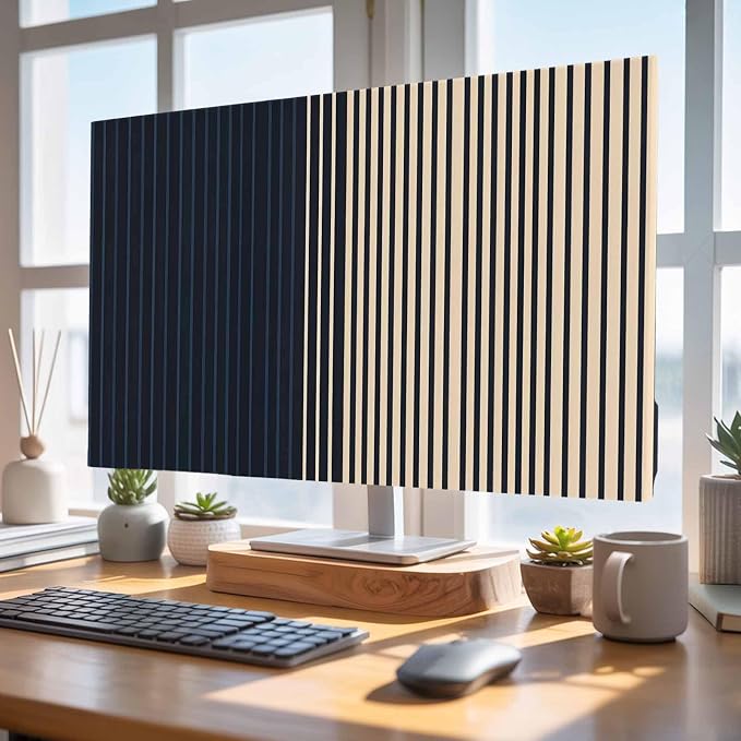 Deep Blue Line Color Block Indoor TV Cover, Elastic TV Screen Protector Modern - Image 4