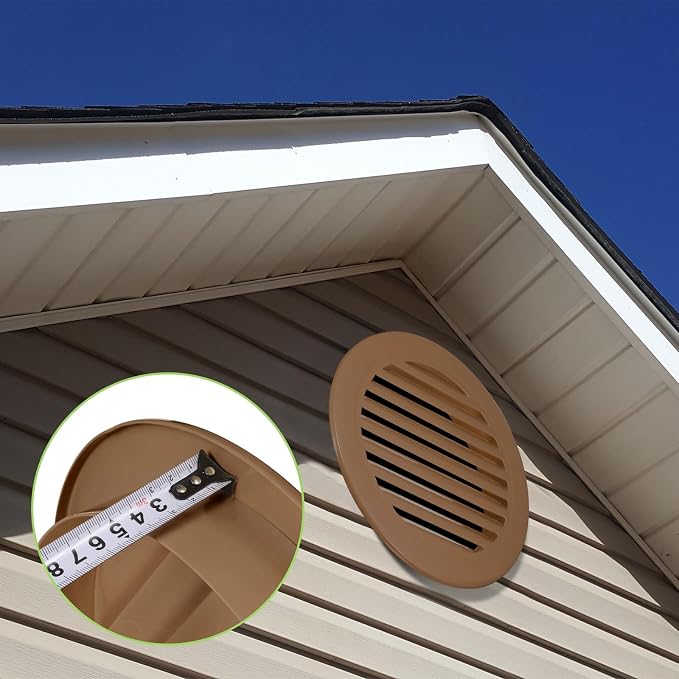 PATIKIL 12" Round Air Vent, Louver Grille Cover Aluminum Alloy Soffit Vent HVAC - Image 5