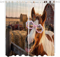 Farm Horses Living Room Curtains 96 Inch Length, Window Curtains Tab Top by Unknown