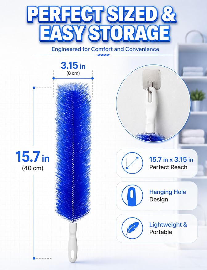 Bendable Microfiber Head, 2026 New Reusable Dust Remover, Fan Brush Cleaner - Image 6