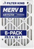 Filter King 29.5x36x1 Air Filter | 6-PACK | MERV 8 HVAC Pleated A/C Furnace by FilterKing