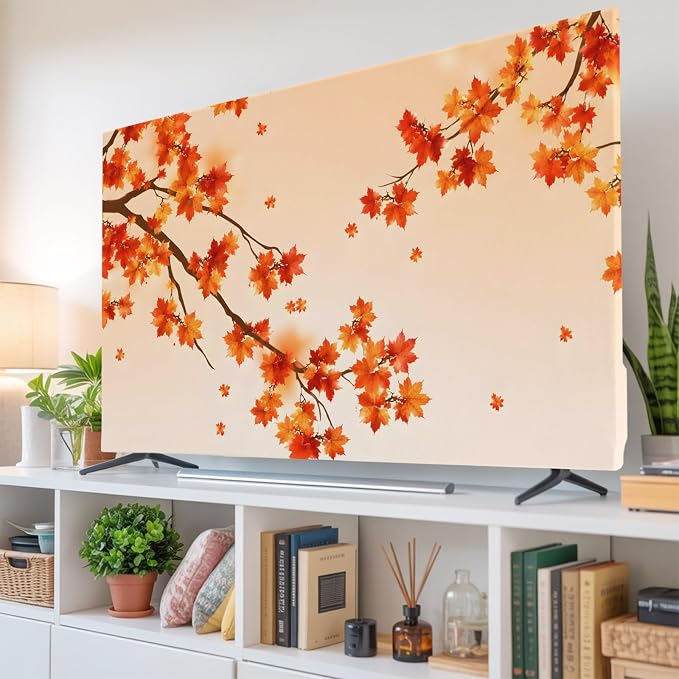 Thanksgiving Holiday Maple Leaf Indoor TV Cover, Elastic TV Screen Protector - Image 6