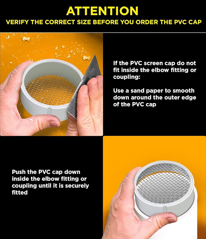 Raven R1508 Termination Cap Vent Cover Mesh Screen, Round Furnace PVC Pipe - Image 3