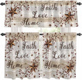 Kitchen Curtains Tiers and Valance Set of 3, Texas Star Brown Light Filtering by Anzona