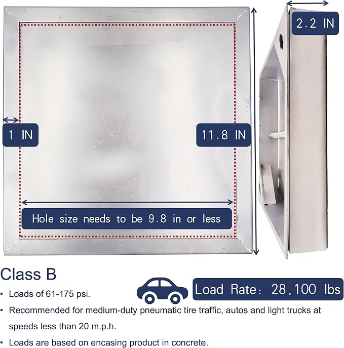 12x12 Invisible Stainless Steel Manhole Cover and Frame - Image 2