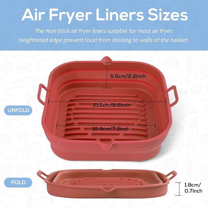 Silicone Air Fryer Liners Square - Image 6