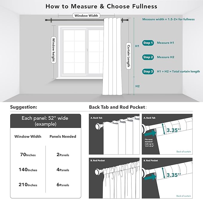 Deconovo Room Darkening Curtains Solid Back Tab and Rod Pocket Curtains Thermal Insulated Blackout Curtains for Office 52Wx95L Inch Coral Pink Set of 2