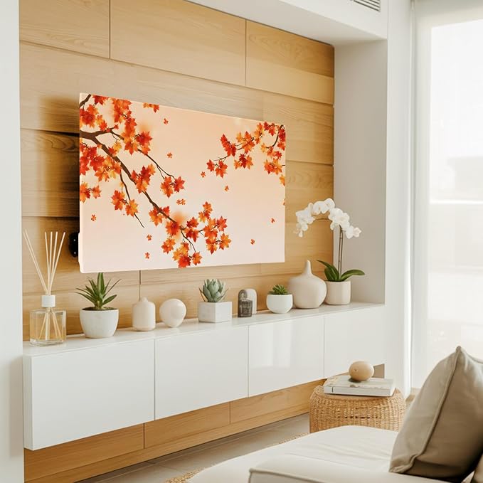 Thanksgiving Holiday Maple Leaf Indoor TV Cover, Elastic TV Screen Protector - Image 3