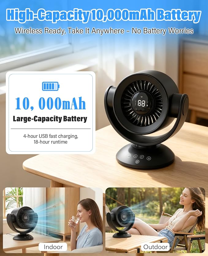 Fan for Bedroom, Desk Fans, Air Circulator Fan - Image 7