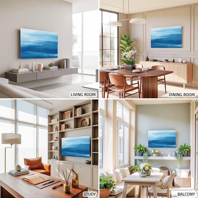 Abstract Blue Gradient Style Indoor TV Cover, Elastic TV Screen Protector - Image 6