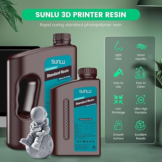 SUNLU 2000g Standard Resin for 3D Printer, Fast-Curing Photopolymer Resin for - Image 2