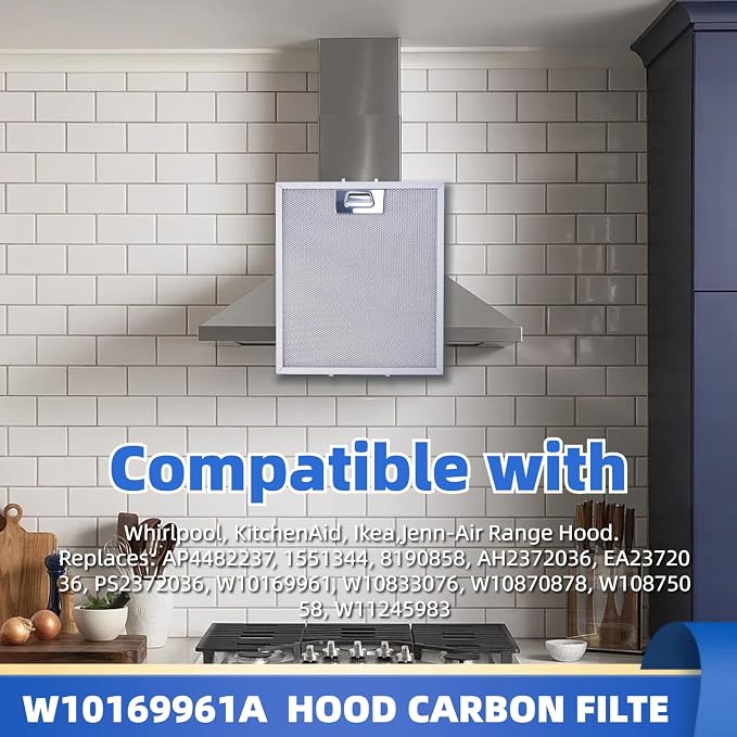 Upgraded 5-Layer Aluminum W10169961 Range Hood Filter 10.5x12in 2 Pack | - Image 2