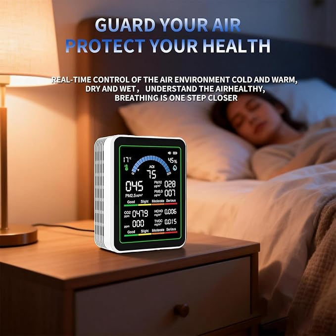 10 in 1 Indoor Air Quality Monitor, Air Tester, Portable Smartair Quality Tester - Image 6