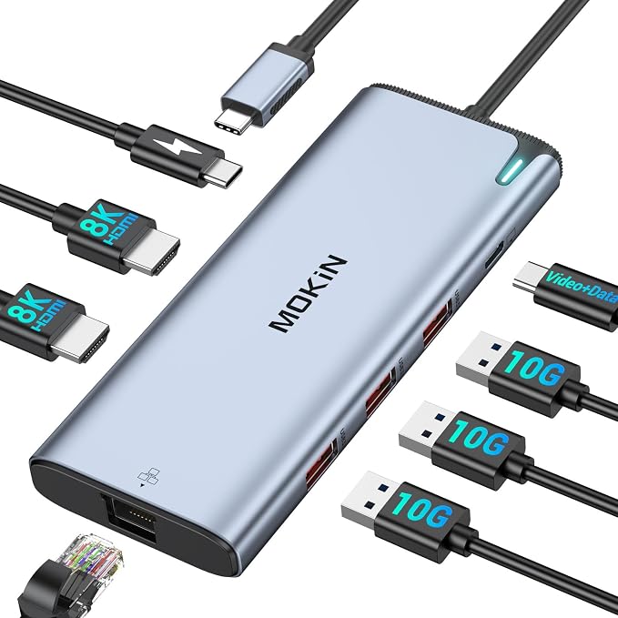 USB C to USB C Hub Multiport Adapter, USB C Splitter Dual Monitor by MOKiN