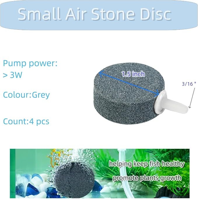 AQUANEAT Air Stone Disc, 4 Packs, Aerator Bubble Diffuser, Air Pump Accessories - Image 3