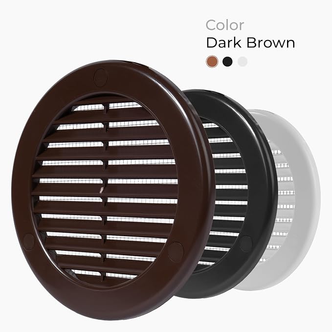 10-Pack 4" Round Air Vent Cover – Brown Plastic Soffit Air Vent Deflector - Image 7