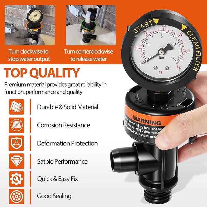 98209800 High Flow Manual Relief Valve/Air Relief Manual Valve Assembly - Image 6
