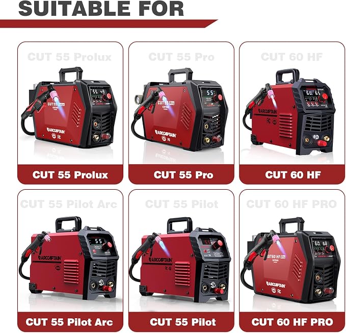 ARCCAPTAIN AG-60 Plasma Cutter Torch Consumables, CUT55 PROLUX, CUT 55PILOTARC - Image 3