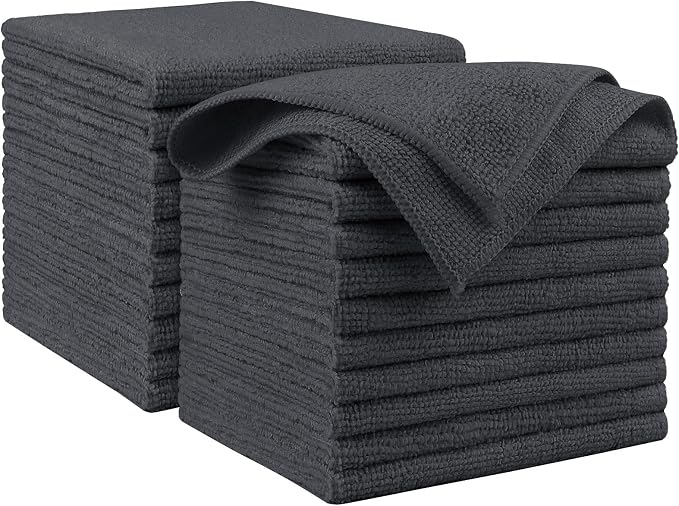AIDEA Microfiber Cleaning Cloth Grey 20PK, Microfiber Towels by AIDEAHOME
