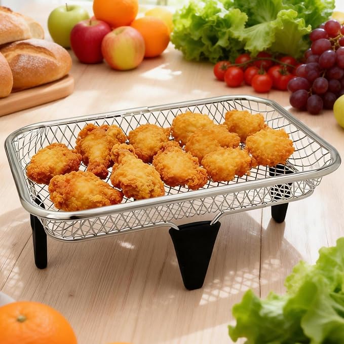 7.68inch Rectangle Air Fryer Rack, Stainless Steel, Deep Dehydrator Racks - Image 2