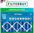 Filterbuy 25x25x4 Air Filter MERV 13 Optimal Smoke & Allergy Defense, by Filterbuy