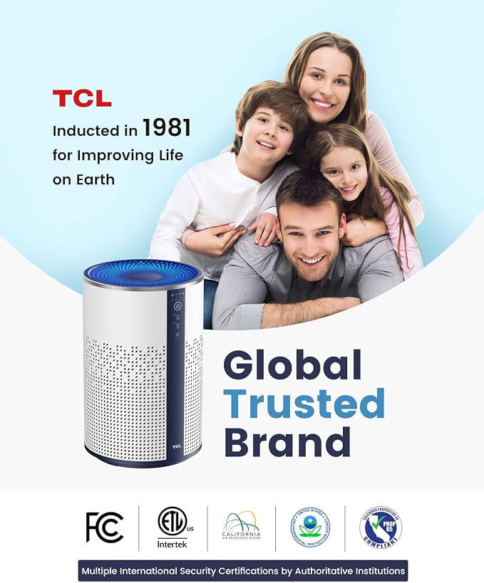 TCL Air Purifier for Home Room Bedroom, Smart WiFi Alexa Control, True H13 HEPA - Image 9