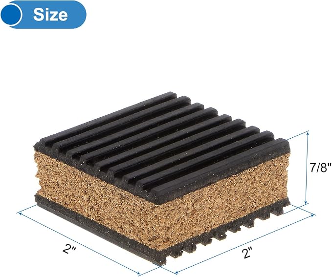 uxcell 16pcs Ribbed Anti-Vibration Isolation Rubber Pads 2" Length x 7/8" Thick - Image 2