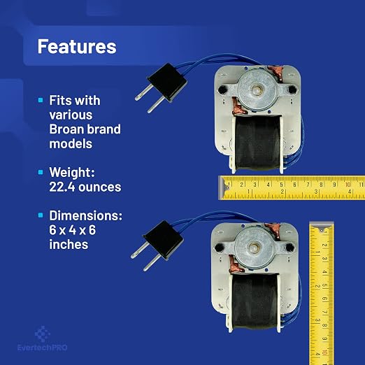 Bathroom Exhaust Fan Motor & Blower Wheel Kit — Replaces Broan/NuTone S97012038 - Image 4