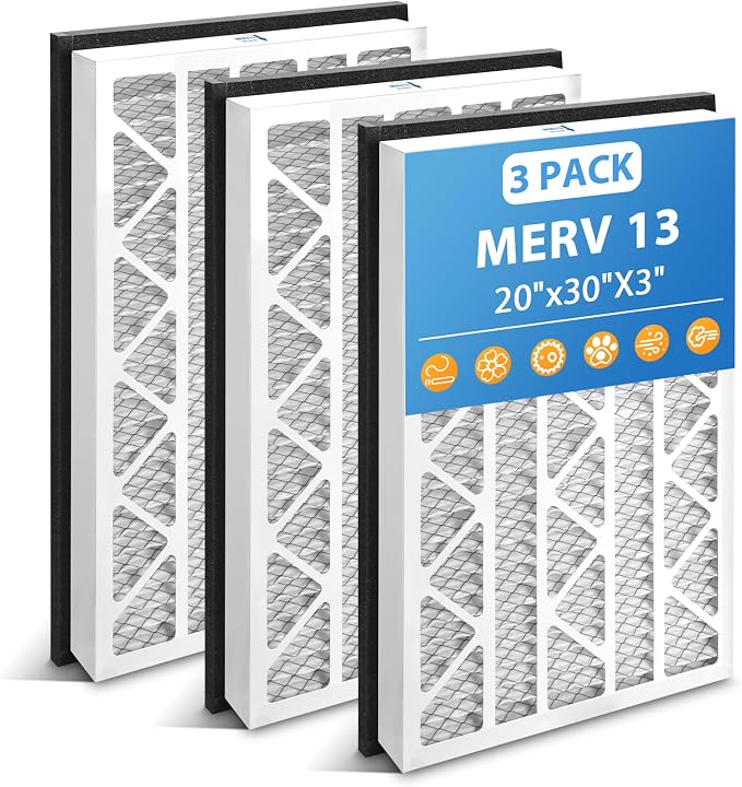 3 Pack 20x30x3 MERV 13 Pleated Air Filters Replacement Compatible by Unknown