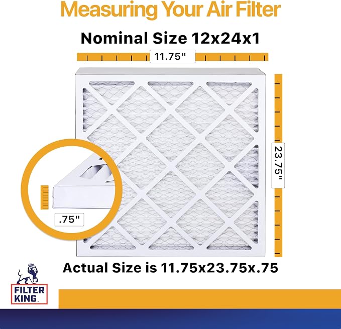 Filter King 12x24x1 Air Filter | 6-PACK | MERV 13 | HVAC Pleated AC Furnace - Image 2