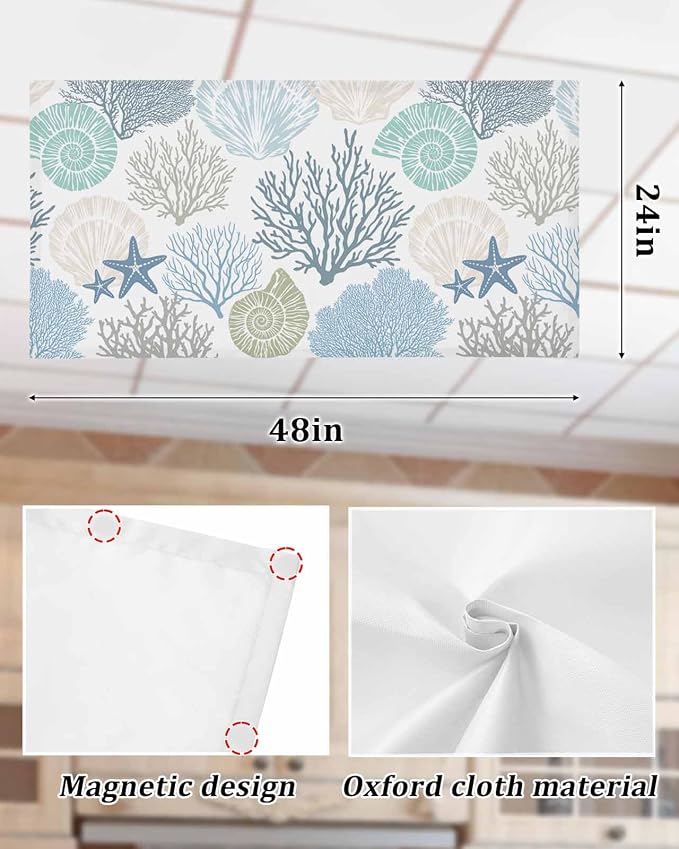 3 Pack Fluorescent Light Cover for Classroom Ceiling Light, Nautical Coastal - Image 7