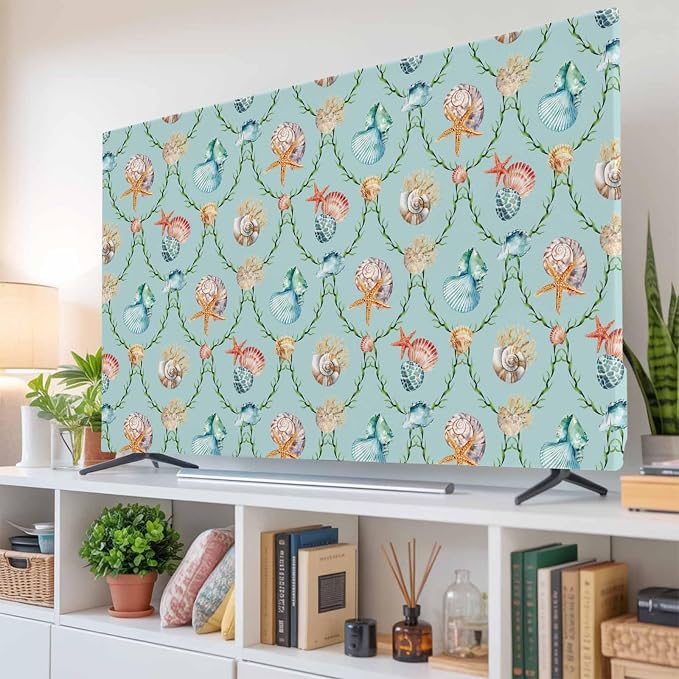 Oceans Sea Nuts Sea Stars Indoor TV Cover, Elastic TV Screen Protector Abstract - Image 6